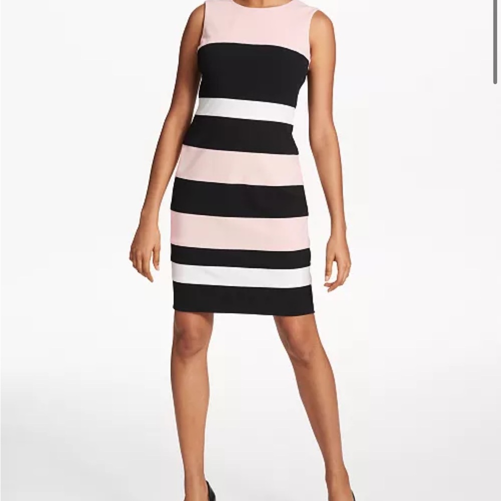 Stylish Navy and Pink Striped Mini Dress